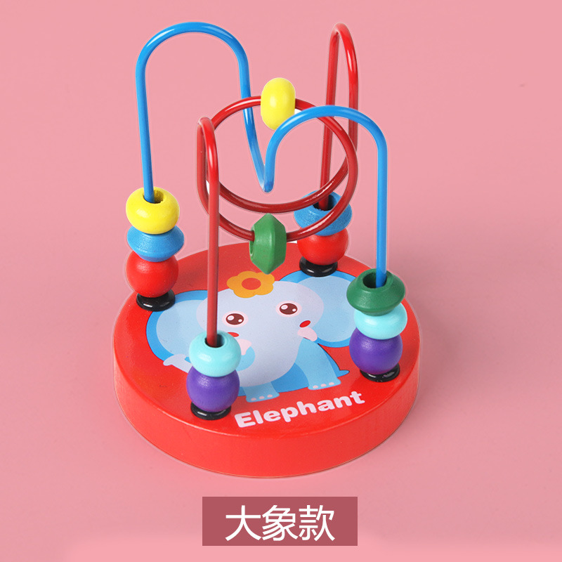 Picture of Wooden Mini Cartoon Small Beaded Beads Kindergarten Baby Baby Children Color Cognitive Intelligence Early Education Toys