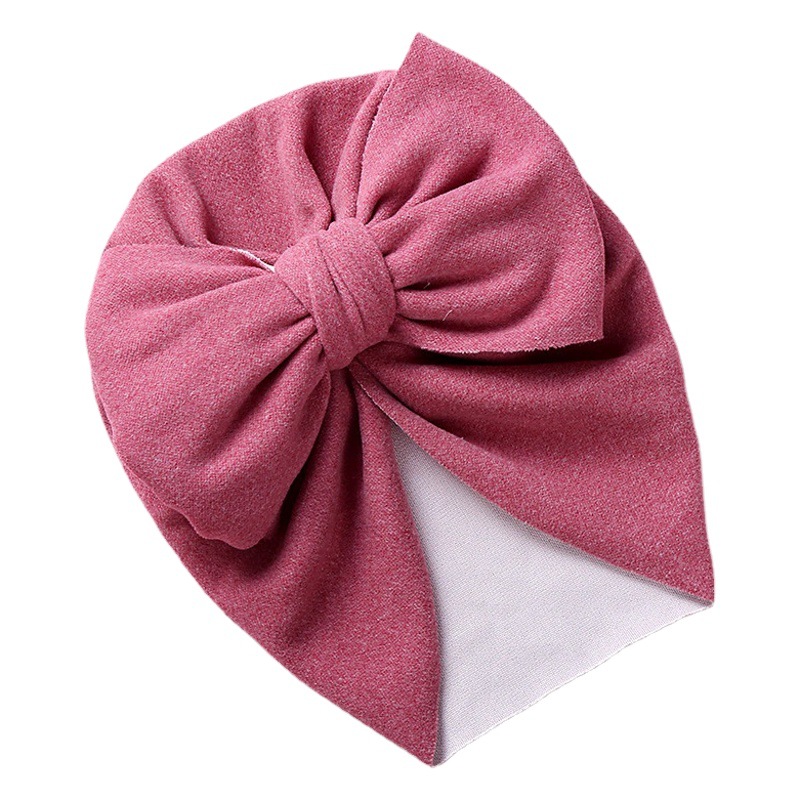 Ins Cross-Border Kidsren's Hat Double-Layer Bow Imitation Cashmere Elastic Baby Pullover Hat Newborn Indian Hat