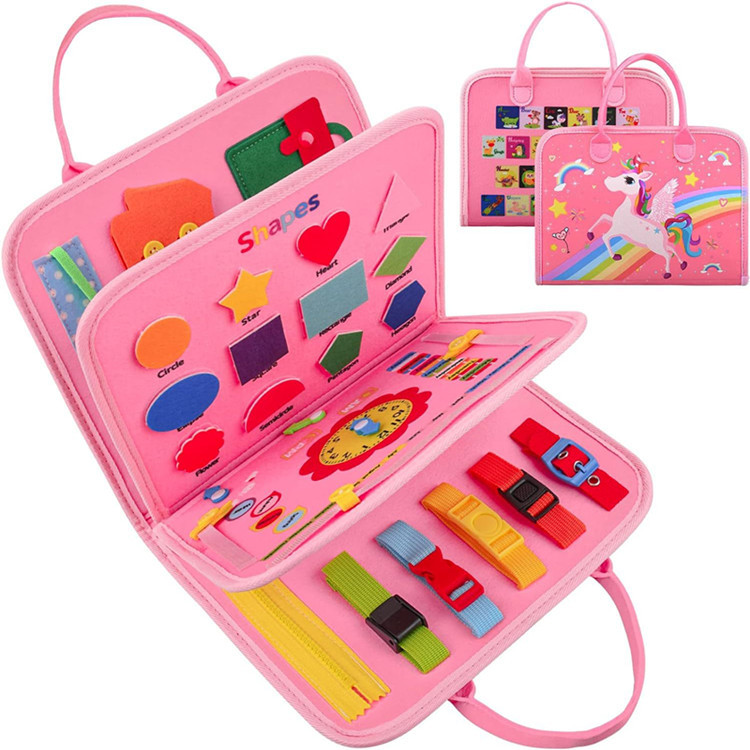 Cross-border Amazon felt learning board puzzle early education diy children's dressing toys page turning felt busy board