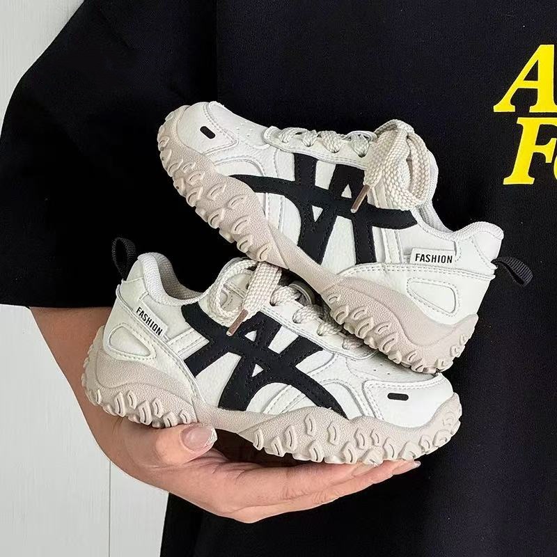 Children's sports shoes 2025 autumn new girls' dad shoes, Agan shoes, boys' casual running shoes, white shoes