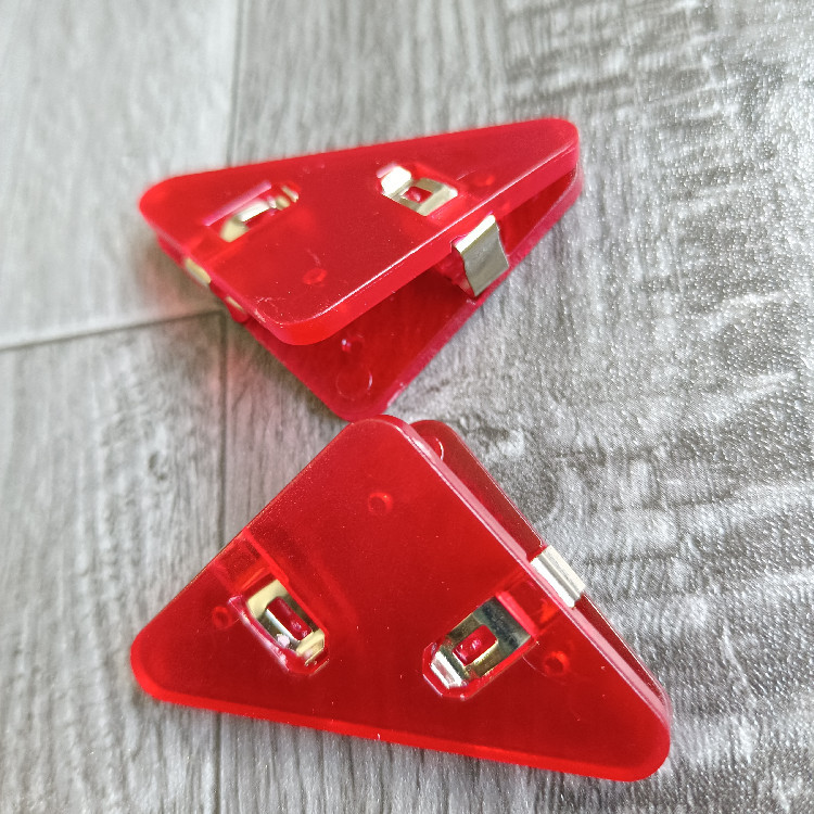 Picture of Internet Red Triangle Clip Student Test Paper Storage Side Angle Clip Folder Stationery Book Anti-roll Artifact Office Long Tail