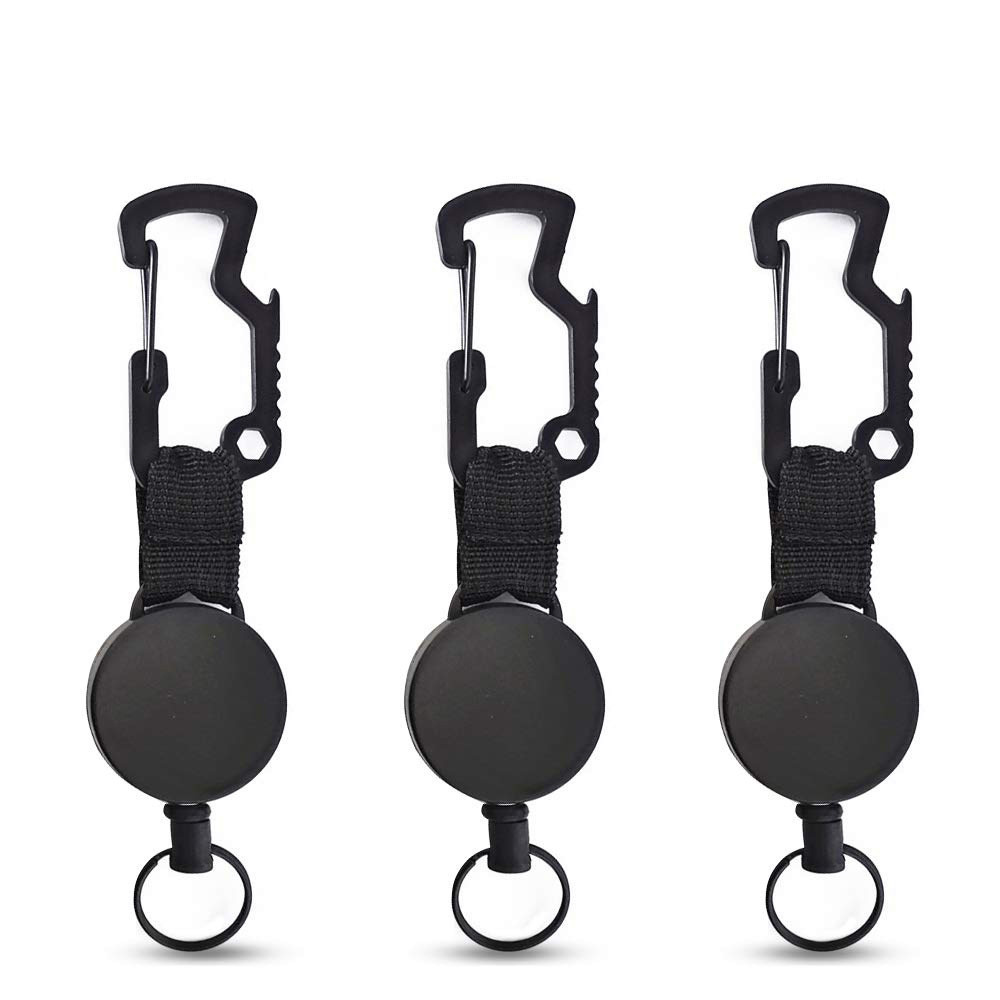 Picture of Outdoor High Elastic Steel Wire Telescopic Hands Rope ID Buckle Multi-function Bottle Opener Small Angle Shark Easy Pull Buckle