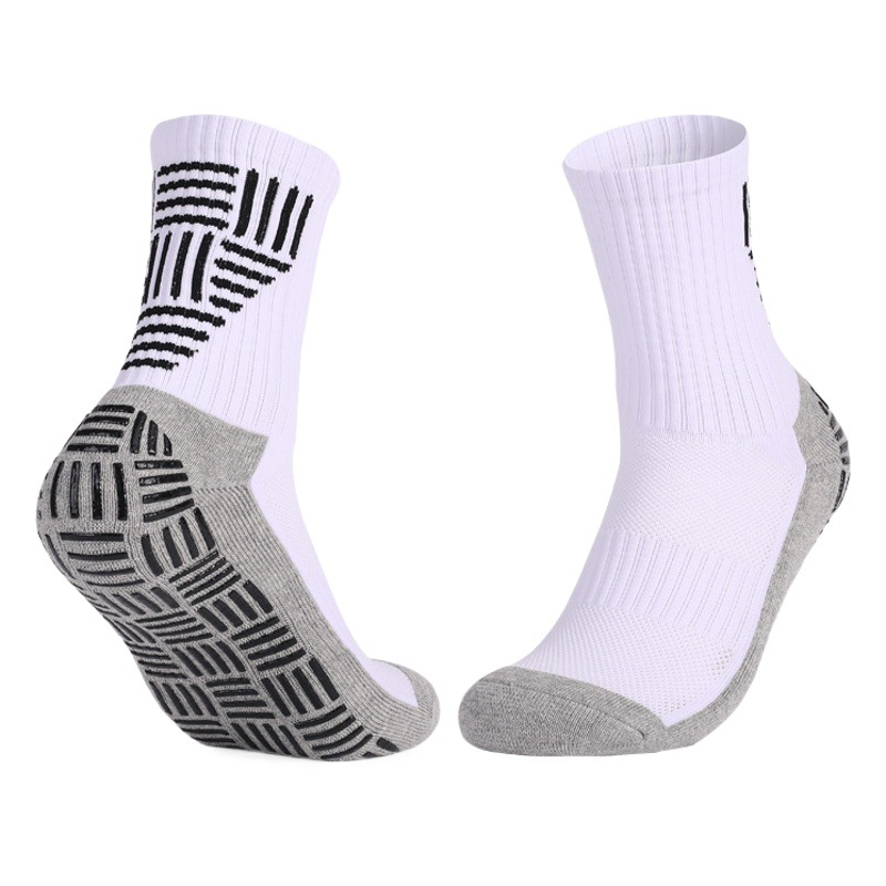 Two Wolf Football Dot Socks for Men and Women Thickened Towel Bottom Sweat-Absorbent Breathable Mid-Calf Sports Socks Deodorant Socks