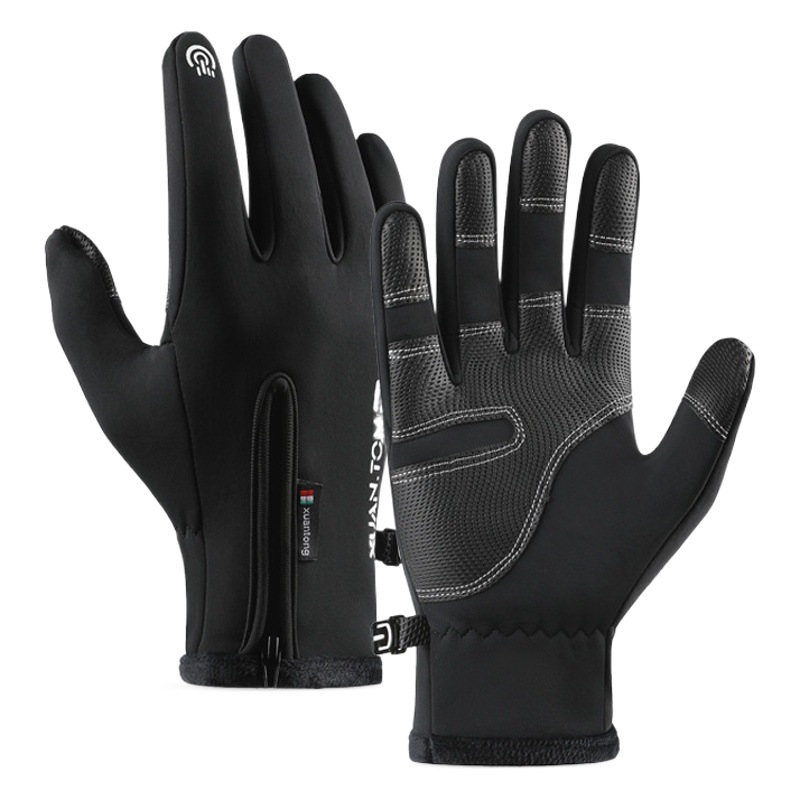 Outdoor Gloves Men's Winter Velvet Warm Waterproof Windproof Touch Screen Cycling Sports Mountaineering Ski Gloves Women's Cross-Border Model