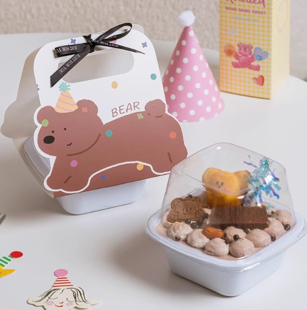 Children's Day Transparent Dessert Packaging Box Cut Cake 61 Cake Soy Milk Thousand Layer Children's Festival Packaging Box