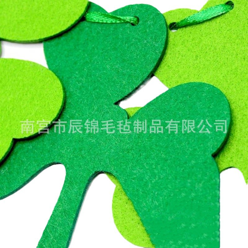 Picture of Cross-Border Export of New Products St. Patrick's Day Clover Decoration Felt Banner Decoration Garland Party Supplies