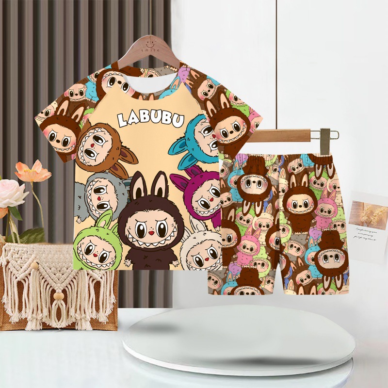 Picture of Wholesale Summer Children's Pajamas Cartoon Girls Short-Sleeved Shorts Thin Boys Casual Middle and Large Children's Suits Home Clothes