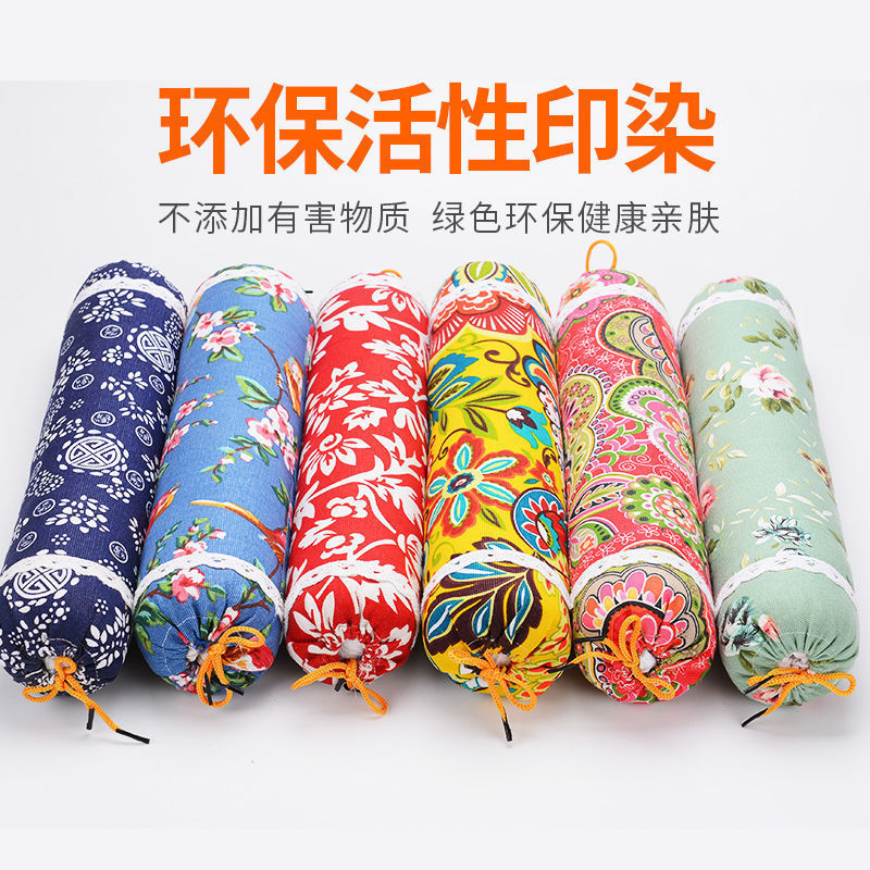 Picture of wormwood cervical pillow pure wormwood neck protection wormwood pillow wholesale moxibustion pillow gift box cylindrical sleeping home pillow wholesale