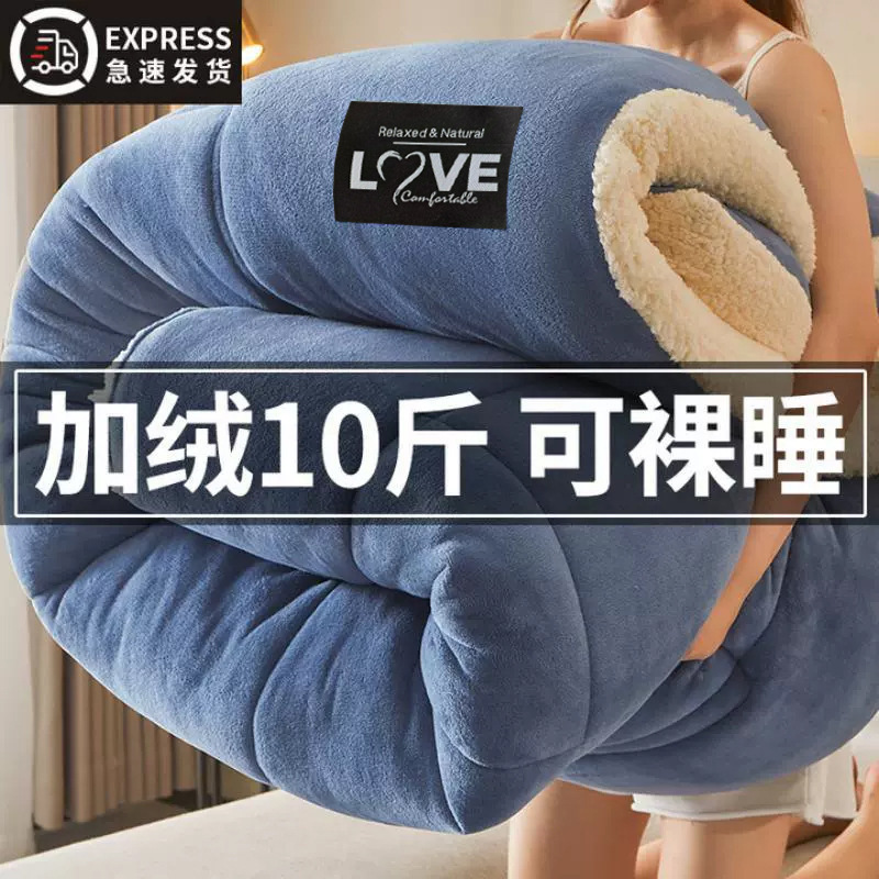 Picture of Winter Lamb Wool Quilt, Thickened Version, Warm Fleece Quilt, Autumn and Winter Milk Velvet Cotton Quilt, Student Dormitory Quilt Core