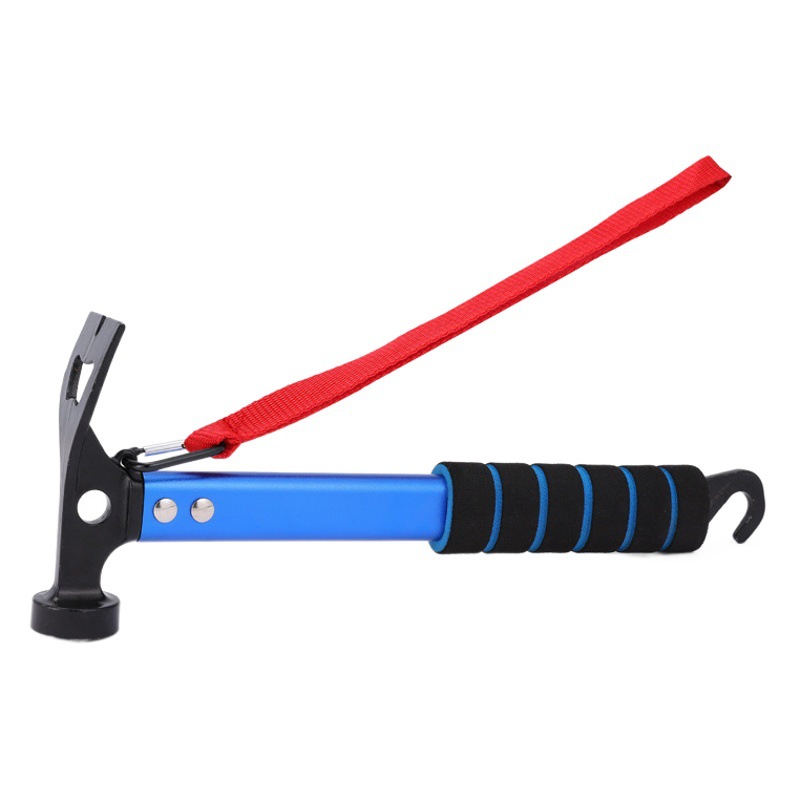 Outdoor Camping Style Canopy Ground Nail Hammer Ultra-Light Aluminum Alloy Sponge Handle Anti-Slip and Shock-Proof Multi-Functional Dual-Use Camping Style Hammer