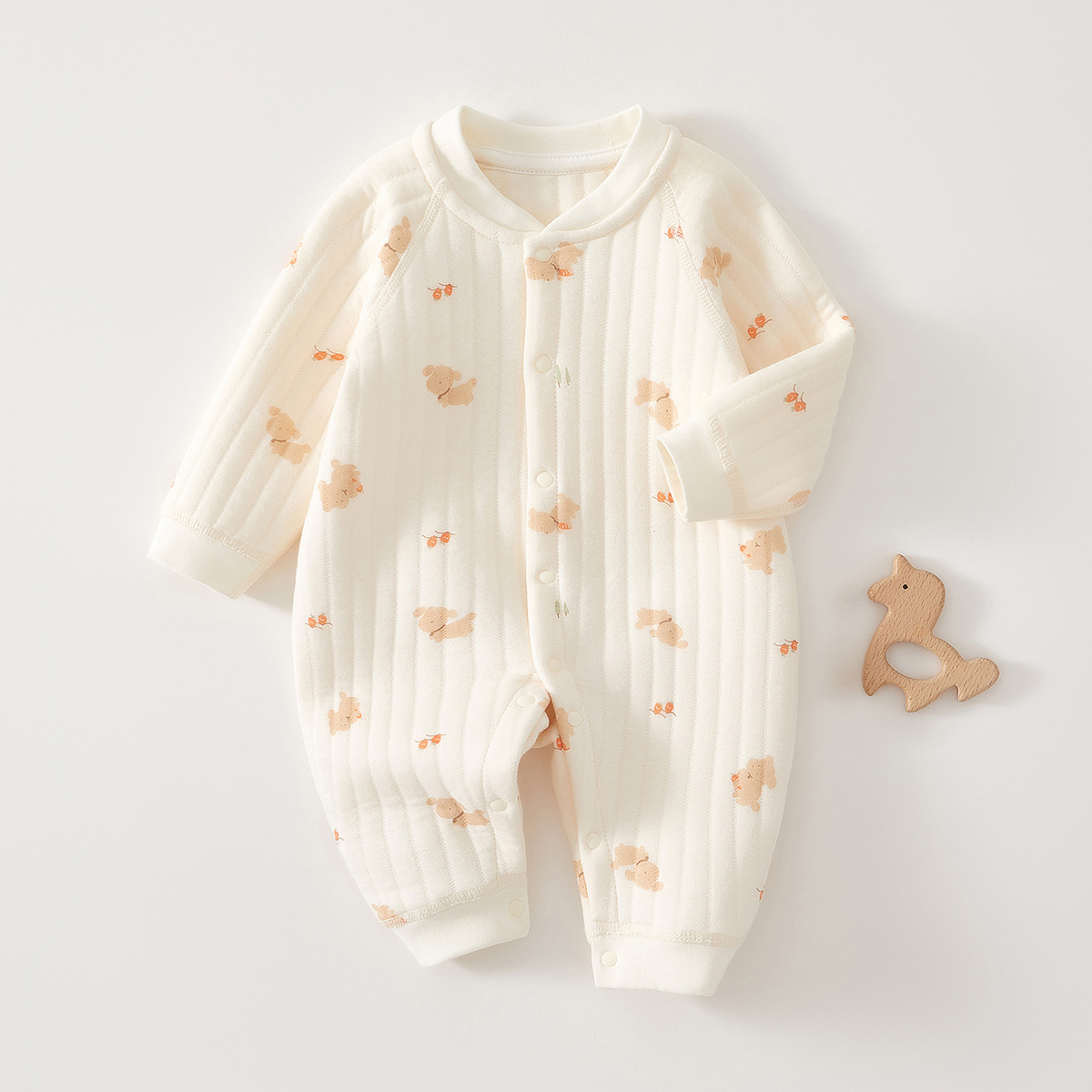 Picture of Baby Jumpsuit winter warm long-sleeved romper autumn and winter bottoming warm clothes newborn baby clothes winter pajamas