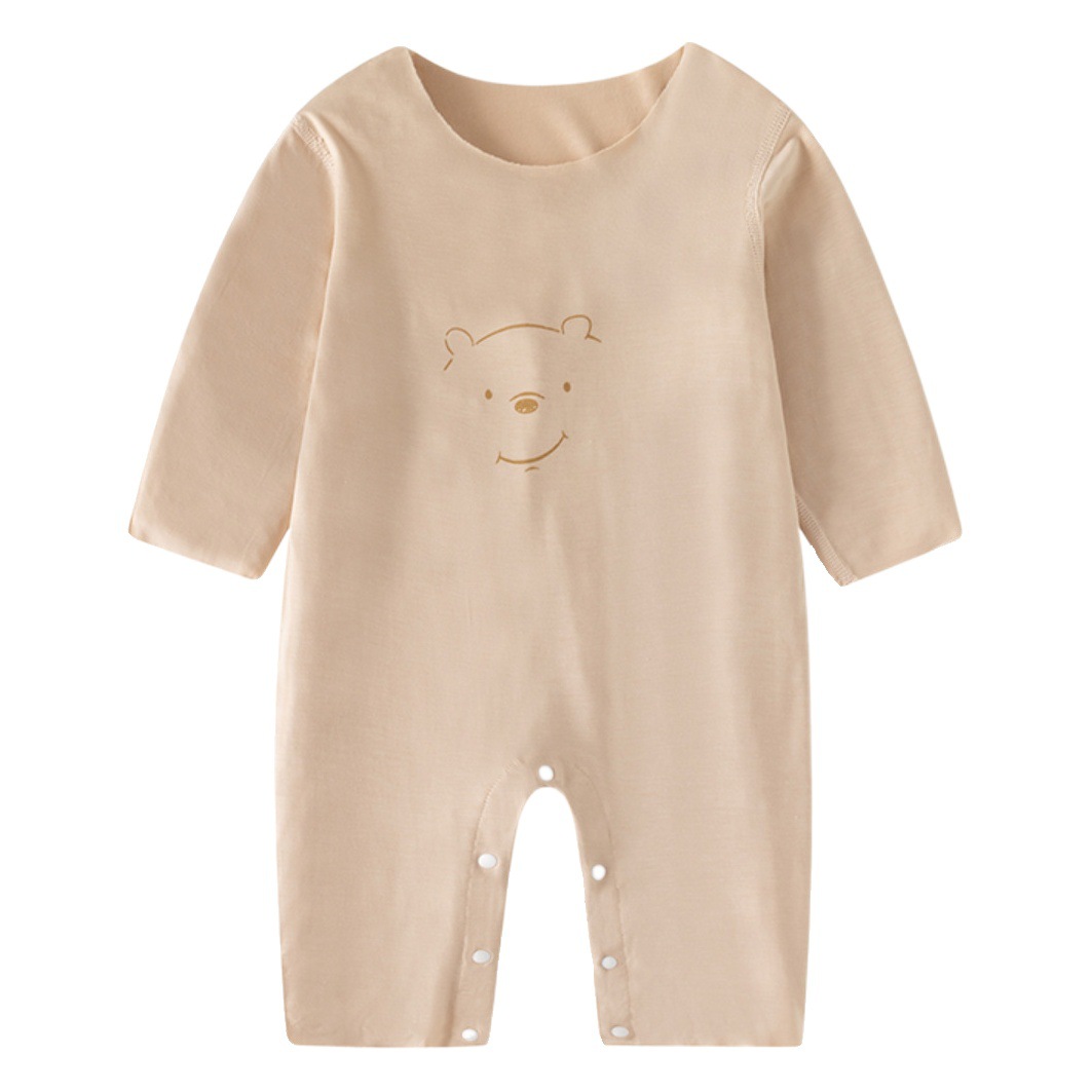 Modal baby jumpsuit autumn baby jumpsuit newborn long sleeve spring and autumn pajamas thin homewear