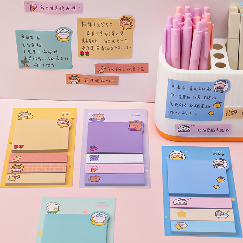 Picture of Cartoon Cute Animal Message Sticky Note Student Note Memo Note Pad Pagination Index Sticker Instruction Sticker