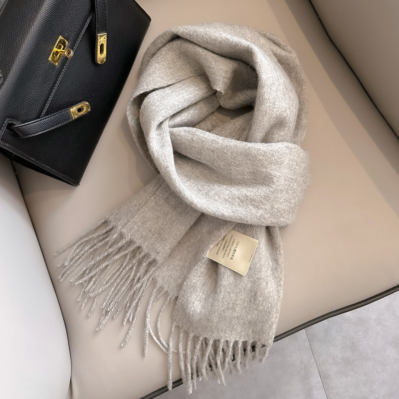 Picture of 2025 New Wool Scarf Women's Winter Thickened Warm Men's Shawl Couple Style Tassel Fashion Cashmere Scarf