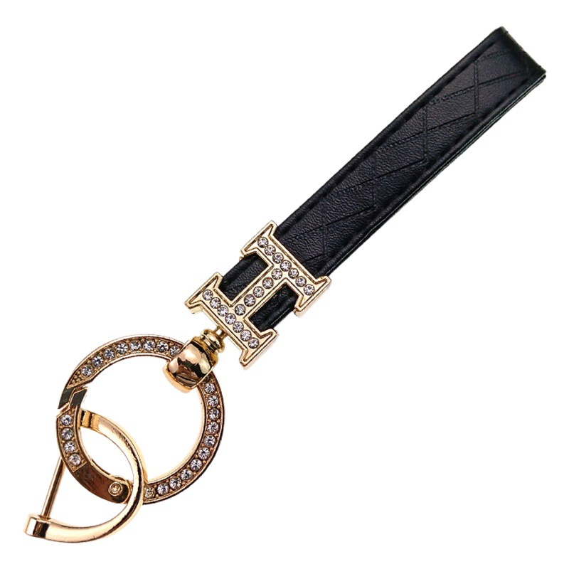 Cross-border Diamond Spring ring car keychain pendant Internet celebrity pendant key chain key rope wholesale accessories gift