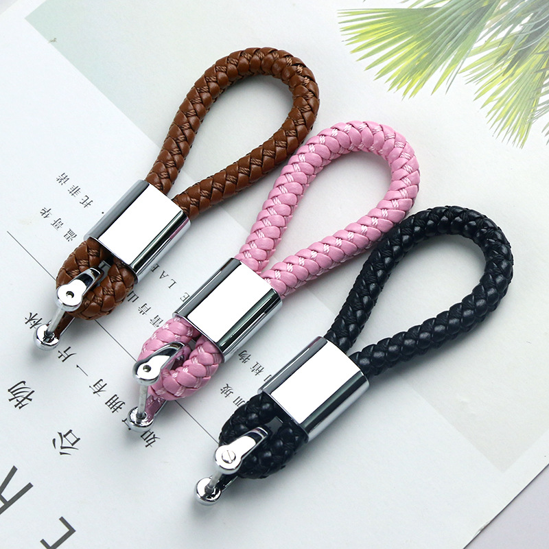 Creative Personality Braided Rope Car Keychain Universal D-shaped Buckle Car Key Lanyard Suitable for Mercedes-Benz BMW Audi