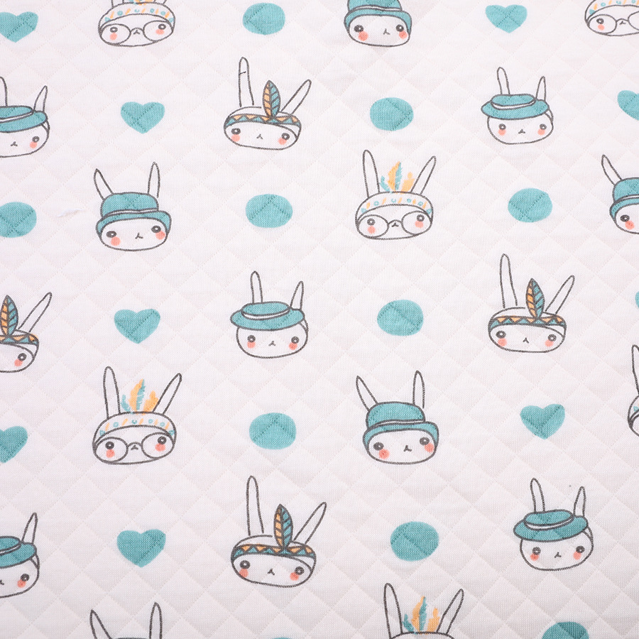 Picture of Original White Diamond Lattice Jacquard Air Layer Printed Baby Quilted Fabric Baby's Sleeping Bag Quilted Fabric