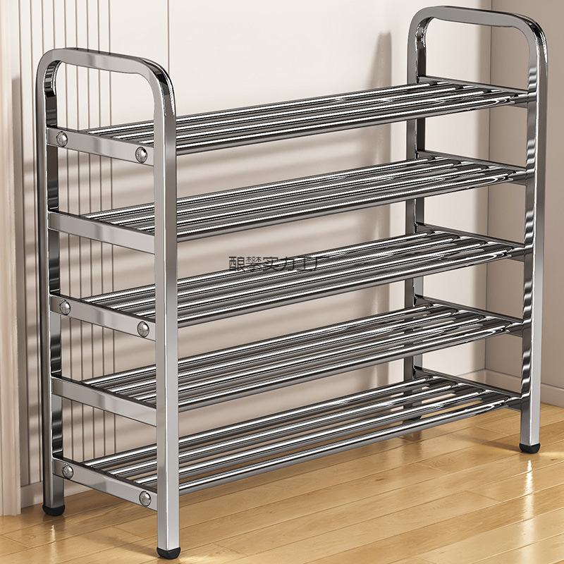 Thickened stainless steel shoe racks, multi-layer household doorway entrance multi-functional storage racks, dormitory rental houses, wholesale