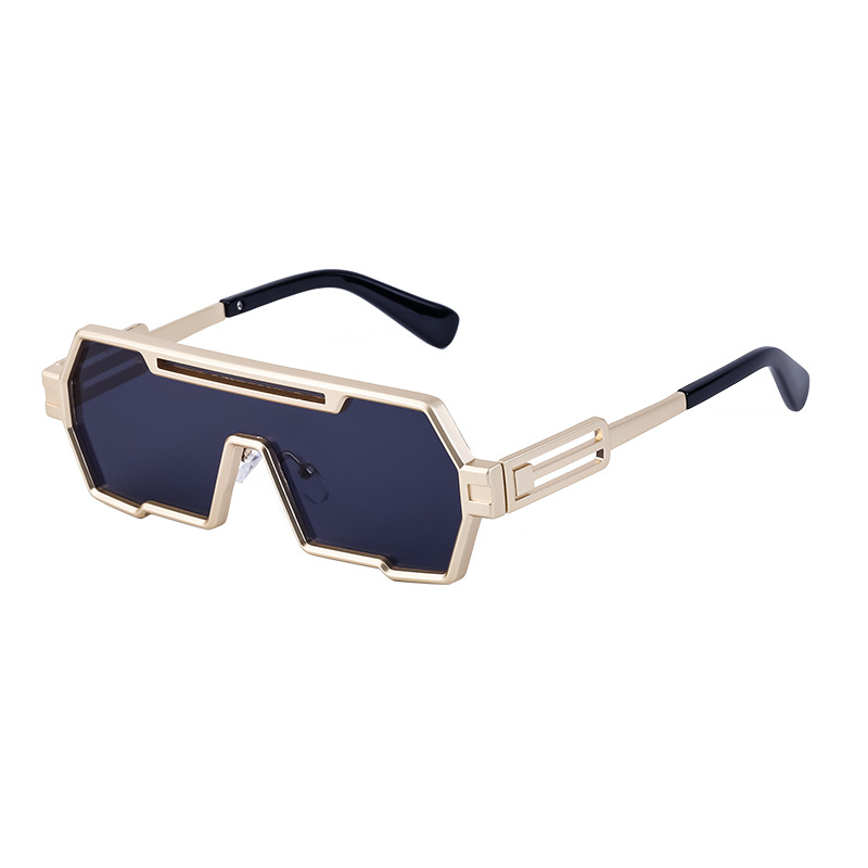 Picture of Retro Sunglasses for Men, Steampunk Style, Irregular Sunglasses, High-End Driving Glasses, Sun Protection One-Piece Glasses for Women
