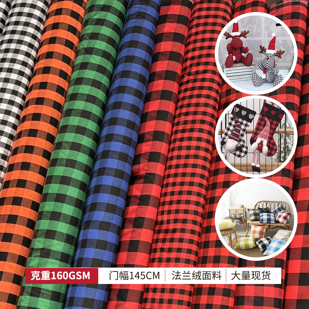 Yarn-Dyed Plaid Fabric Twill Flannel Shirt Fabric 150-200Gsm Large Quantities in Stock in Jiangyin Factory