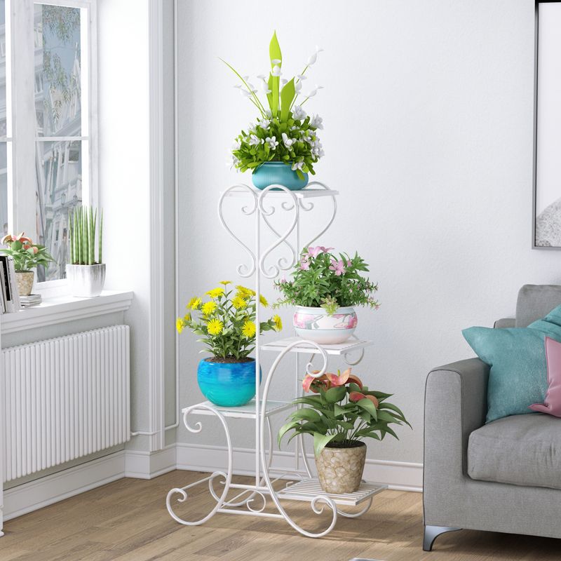 Wrought iron multi-layer flower stand, floor-standing multi-functional indoor succulent flower pot rack, European style living room balcony flower rack, Ge Kun