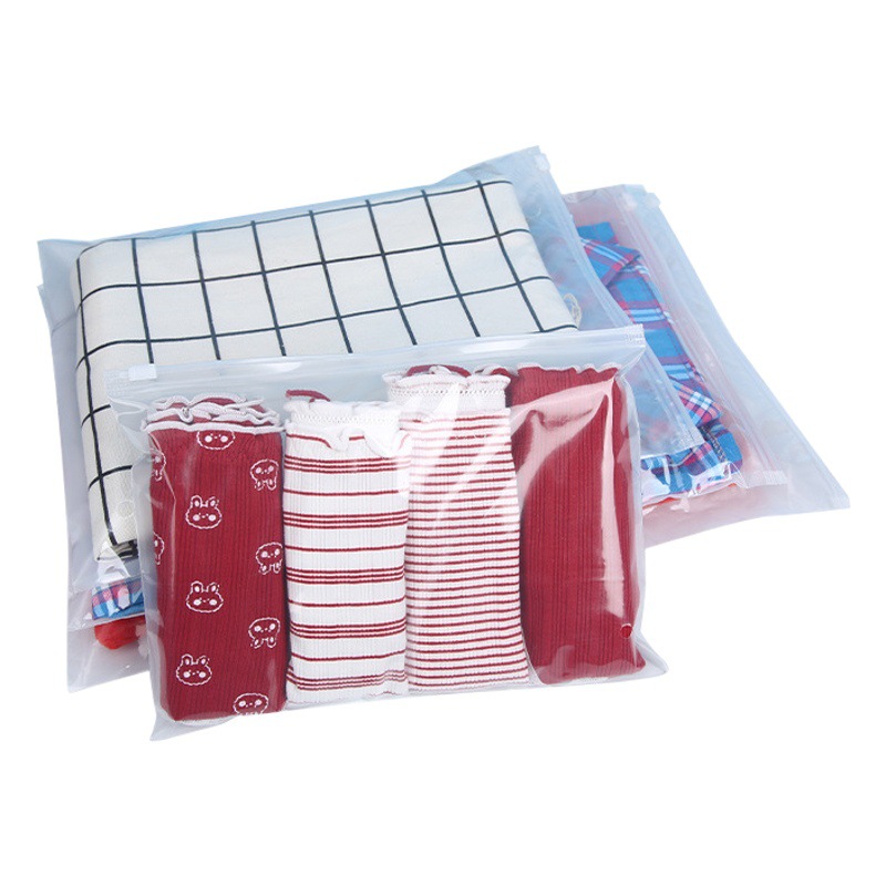 Clothes zipper bag plastic pe frosted clothing packaging bag gift underwear zipper bag toy towel self-sealing bag