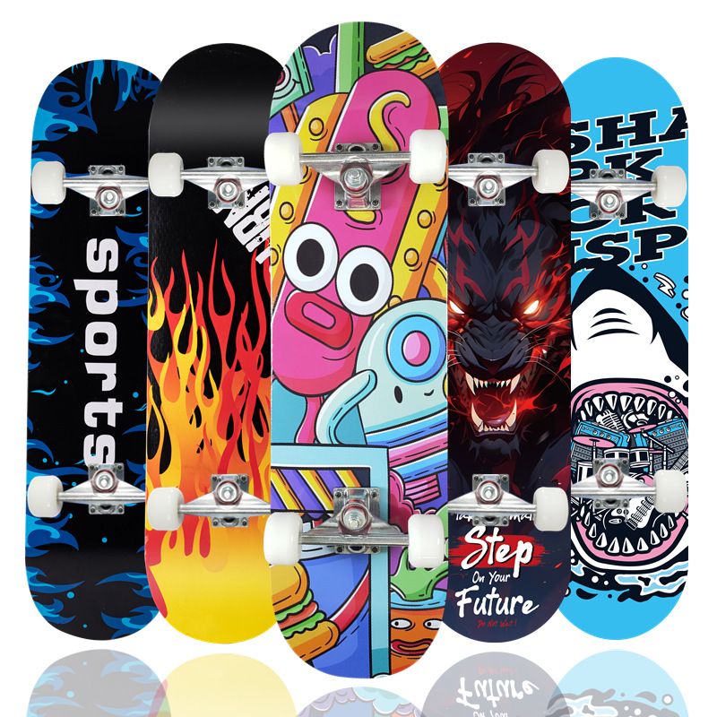 Picture of 31 inch skateboard professional adult street maple four-wheel beginner children double rocker concave skateboard