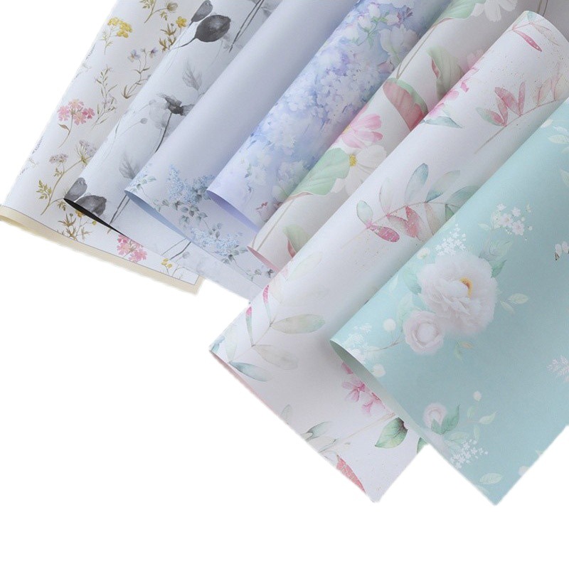 Spring Waltz wrapping paper waterproof printing peony Yu Meiren hydrangea wisteria flower bouquet wrapping paper