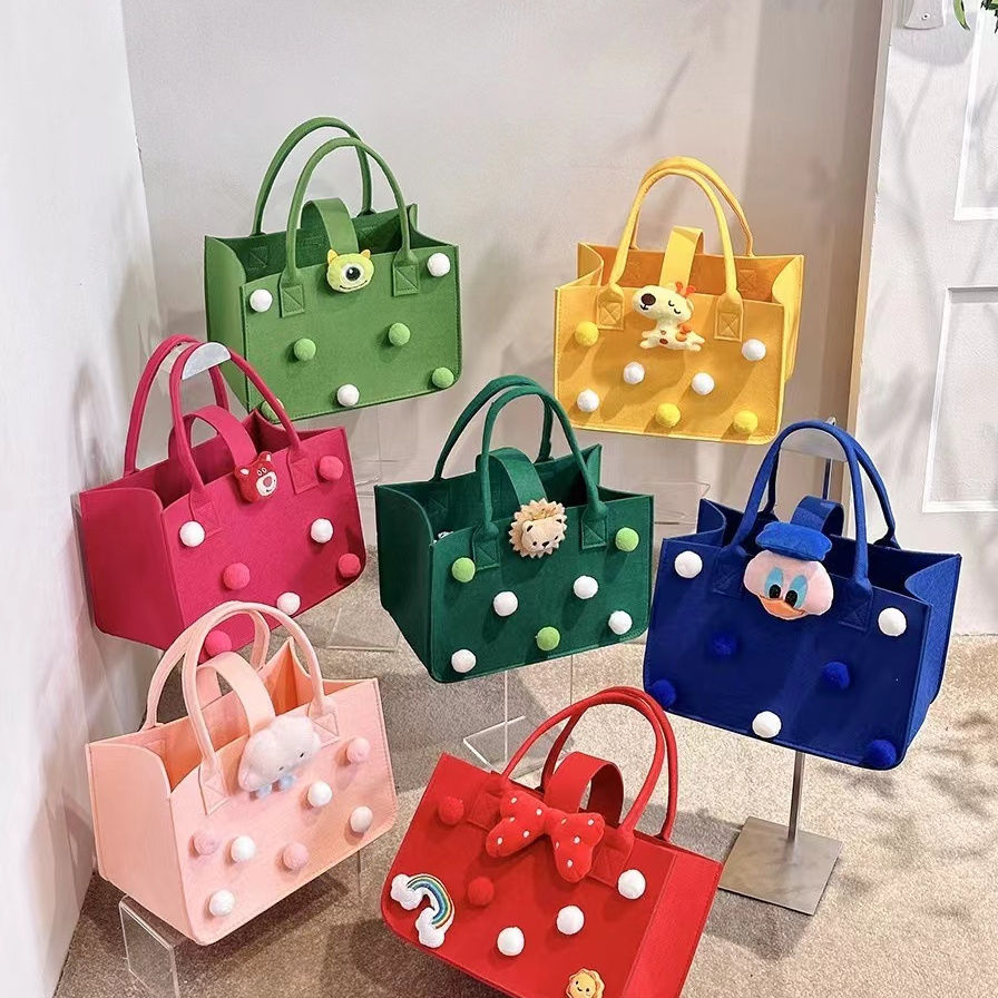 New Children's Cartoon Doll Felt Bag Large Capacity Baby Full Moon Accompanying Gift Box Gift Bag Mummy Bag