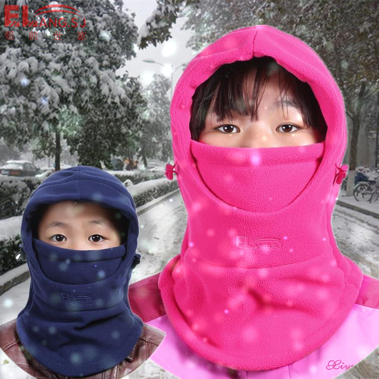 Picture of Hat Autumn and Winter Genuine Kidsren's Neck Scarf Hood Double-Layer Thickeneded Cold-Proof Warm Hat Kidsren Going to School Windproof Hood