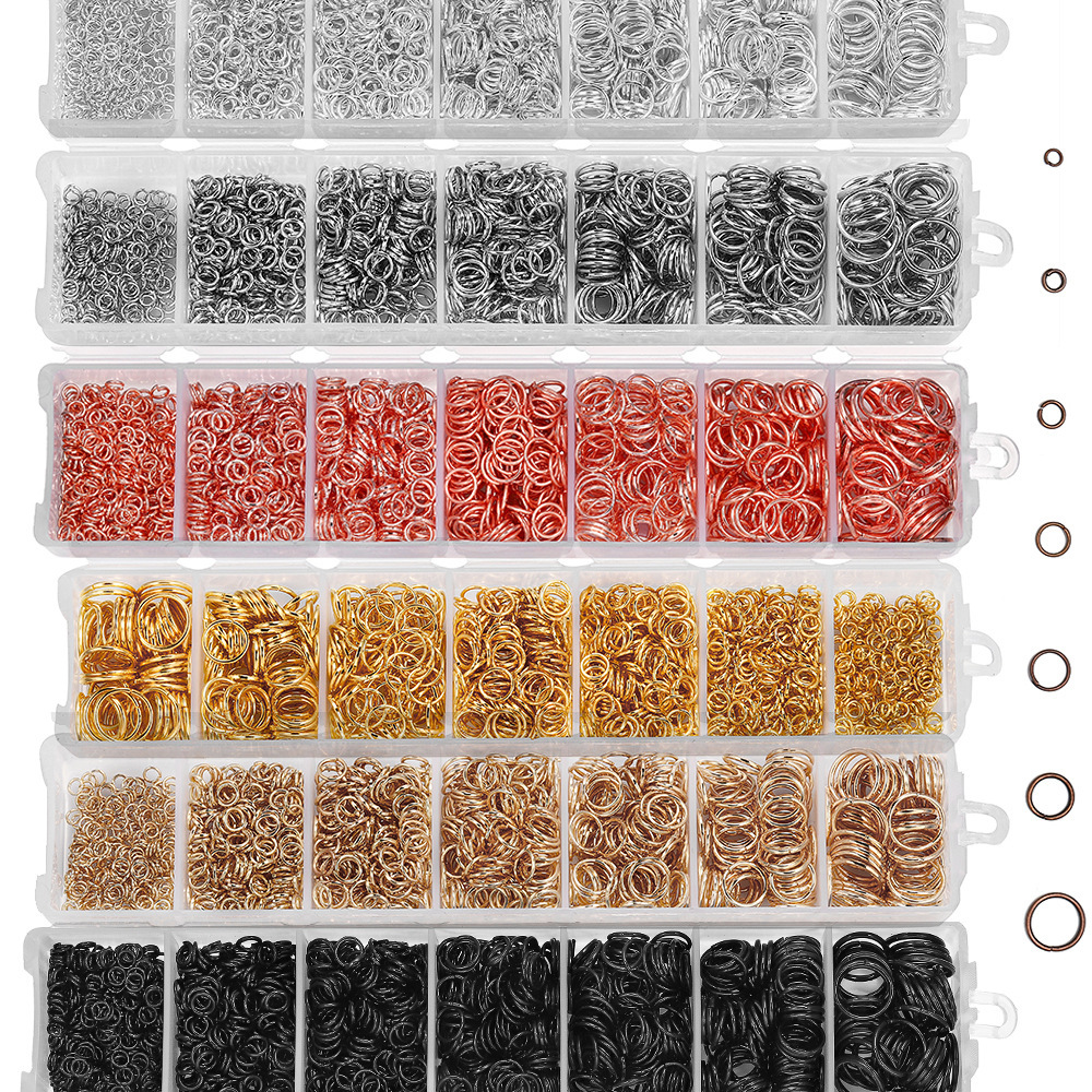 Earring material set single ring flat ring jump ring iron ring bracelet necklace buckle accessories DIY jewelry material set