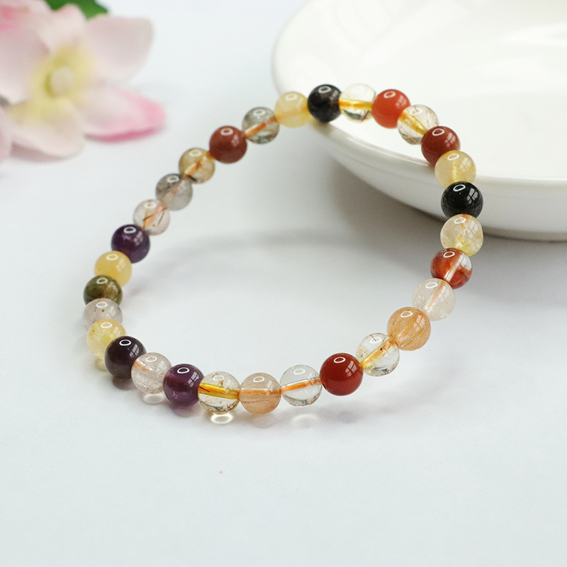 Picture of Jiyu Natural Color Hair Crystal Bracelet Fu Lu Shou Bracelet Crystal Color Treasure Factory Live Daifa CB2120606