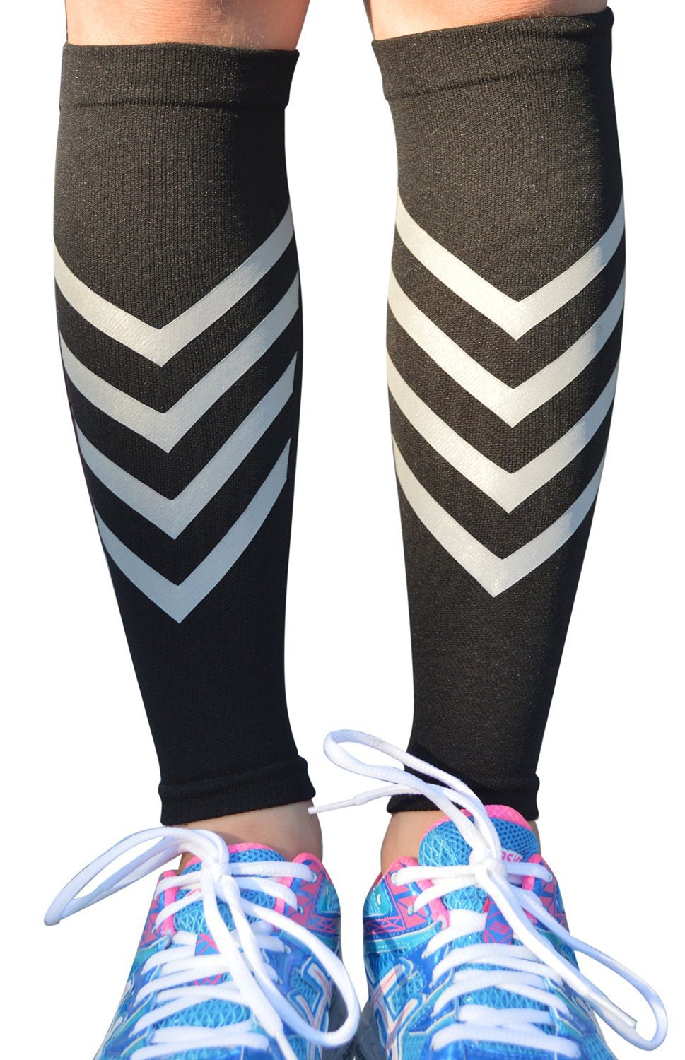 Outdoor Sports Calf Protection Cover Compression Socks Cycling Running Mountaineering Pressure Leg Protection Thermal Transfer Reflective Strip Fluorescent Socks