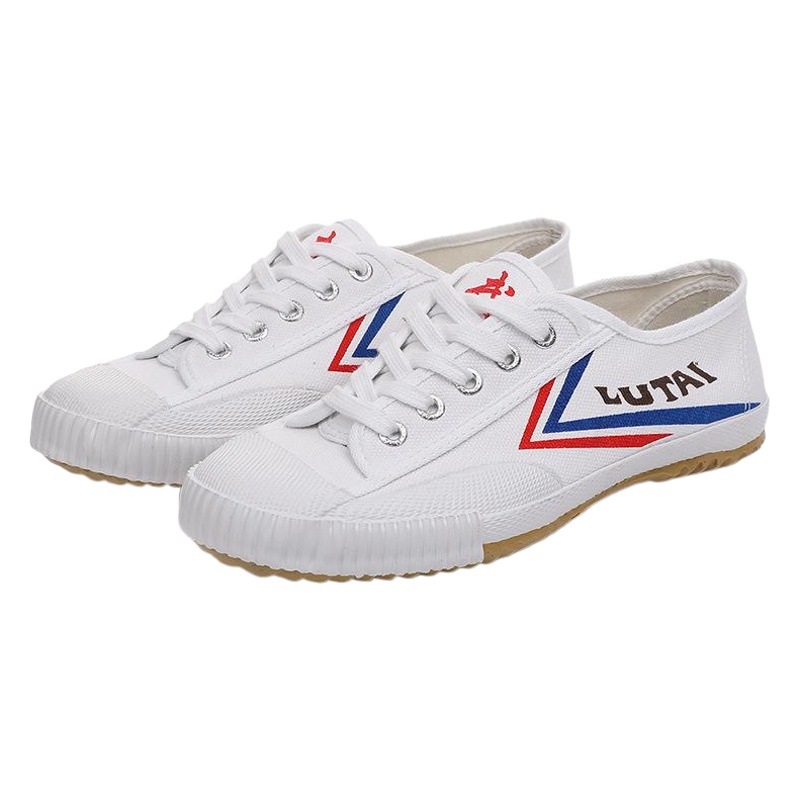 Lu Tai Round Head Martial Arts Track and Field Shoes Sneakers Couple Men's Canvas Shoes Sneakers Casual Men's Running White Shoes