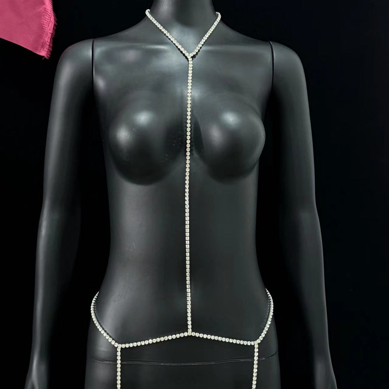 Picture of European and American sexy body chain chest chain cross-border fashion jewelry simple rhinestone waist chain leg chain