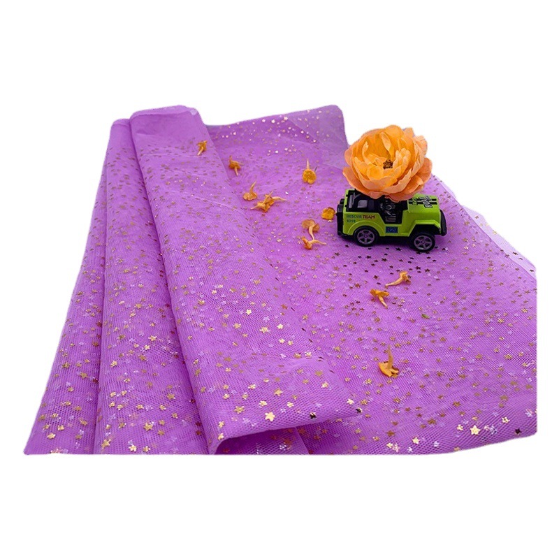 Mesh fabric polyester 40D36A gilding star sequins mesh children's clothing skirt yarn women's clothing cloth stage layout