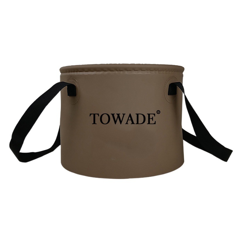 Outdoor portable PVC lifting bucket foldable camping fishing folding bucket washing fruit mesh bag leisure bucket