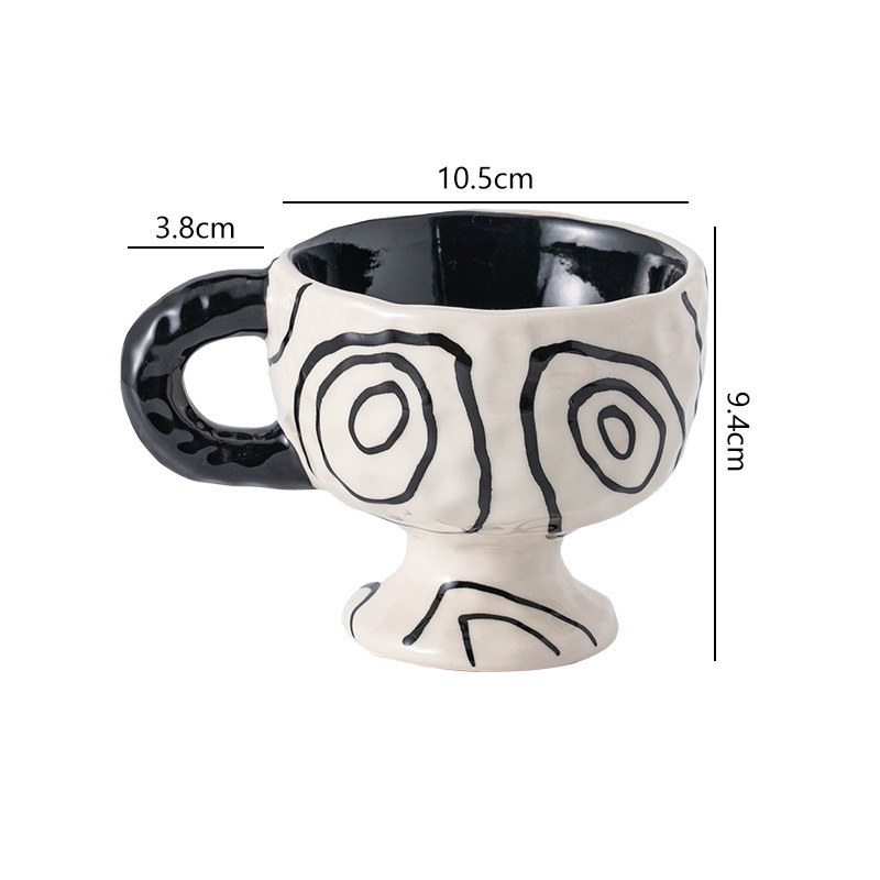 Picture of Personalized Simple Ceramic Creative Mug Hand Kneading Irregular Couple Hand Gift Drinking Cup Tea Cup Tall Coffee Cup
