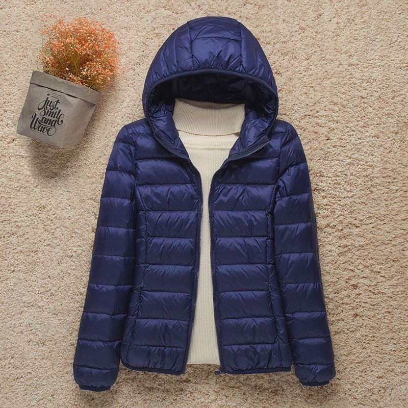 Picture of Light Down Cotton-padded Jacket Women's Short Hooded 2023 Fall/Winter New Slim Fit plus size Thin Women's Light Coat genuine goods