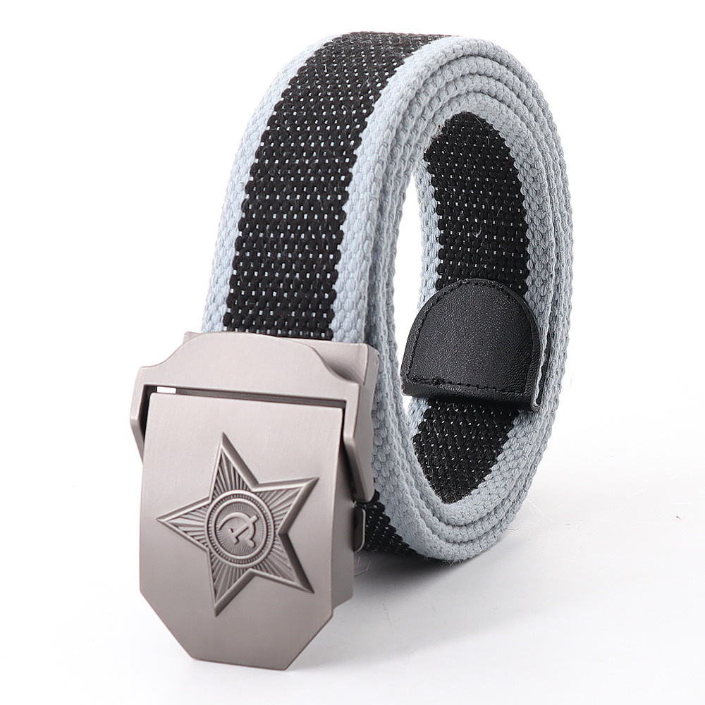 Picture of Soviet Union military emblem canvas belt belt thickened men's outdoor jeans tactical alloy manufacturers wholesale