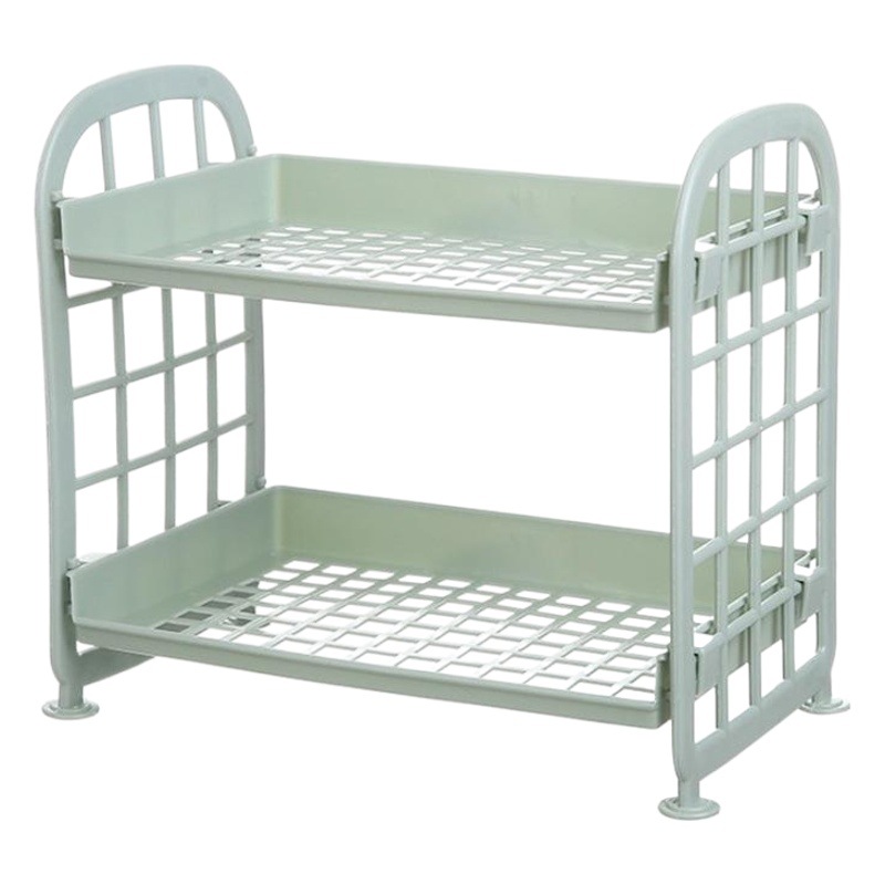 Kitchen Bathroom Double-layer Hollow Storage Rack Cosmetic Desktop Organize Storage Rack Living Room Hollow Gap Organize Rack