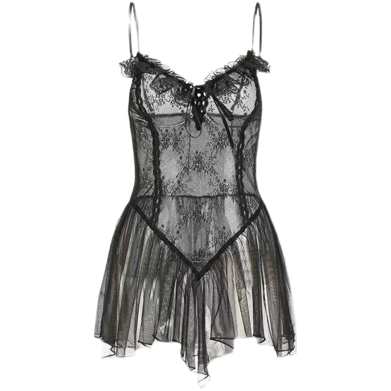 New Sexy Lingerie Lace Sling Nightdress Sentiment Couples Pure Desire Uniform Sexy Set 15
