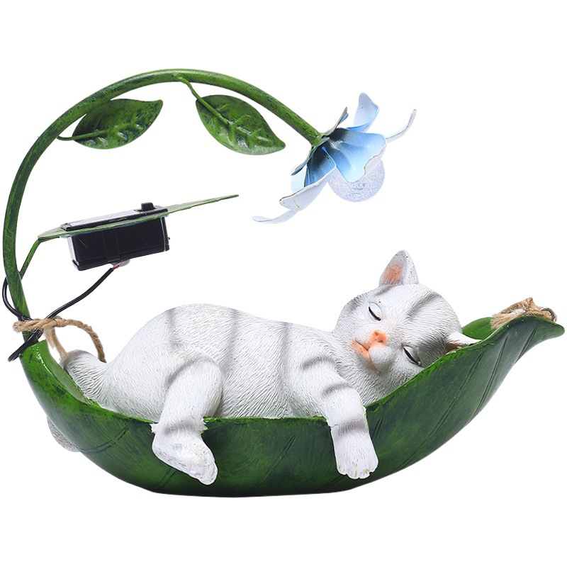 Picture of Cross-Border Decorative Animal Courtyard Solar Light Pastoral Entrance Garden Landscaping Outdoor Balcony Set Cat Pendant
