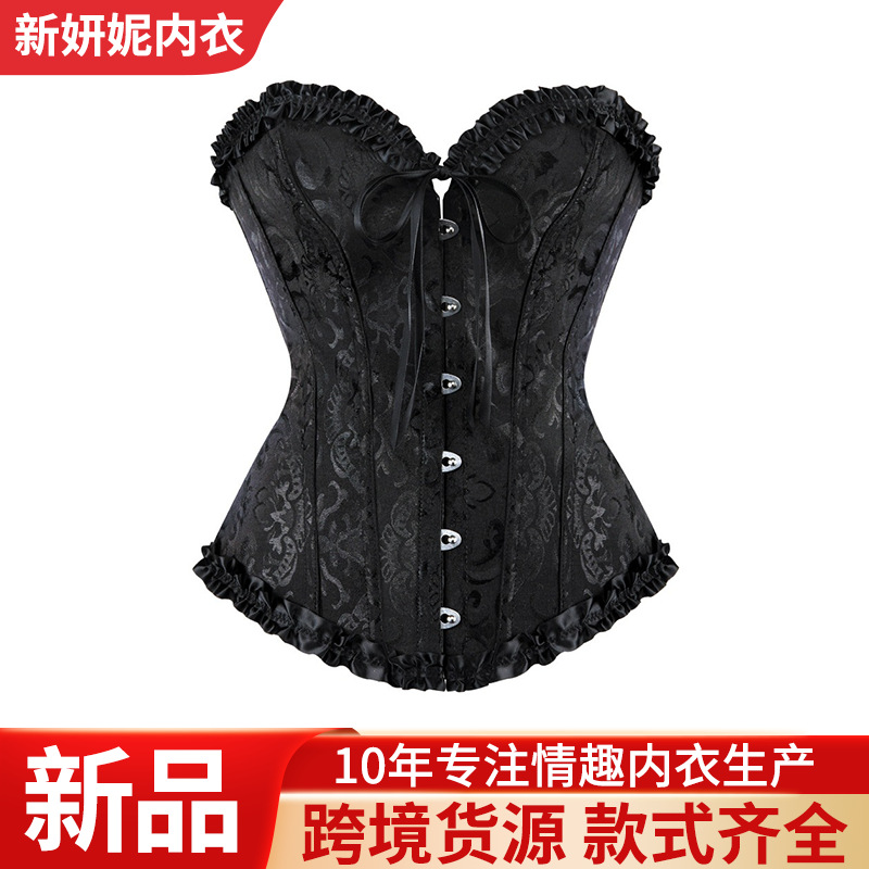 European and American Cross-Border Breast Support Push-Up Jacquard Fishbone Shapewear Female Sexy Palace Shapewear Waist and Abdomen Control Top