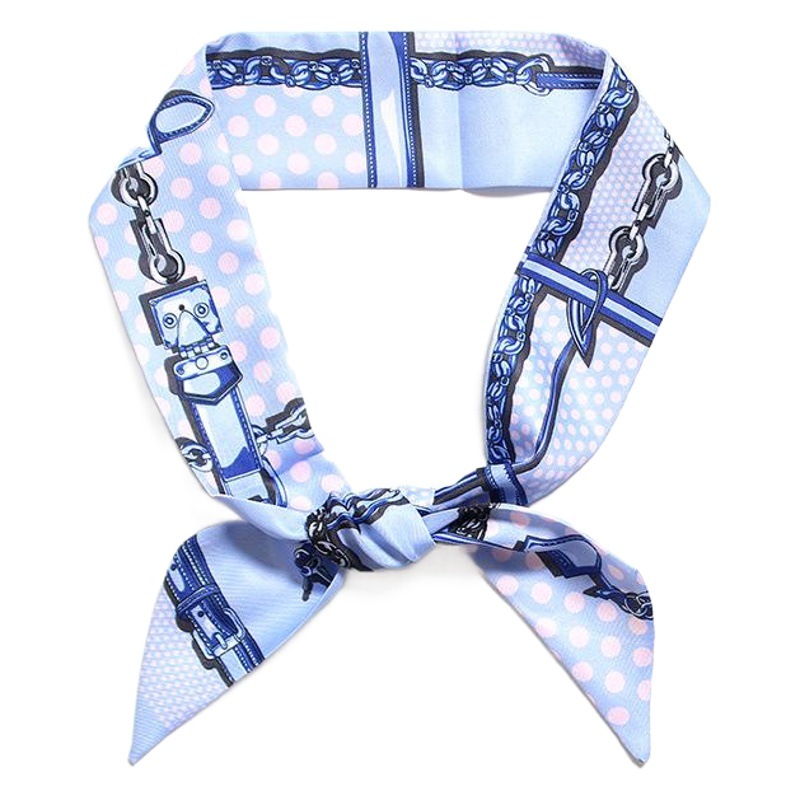 New Polo Dot Leather Ware Tie Handle Scarf Small Ribbon Decorative Scarf Bag Belt Women's Scarf