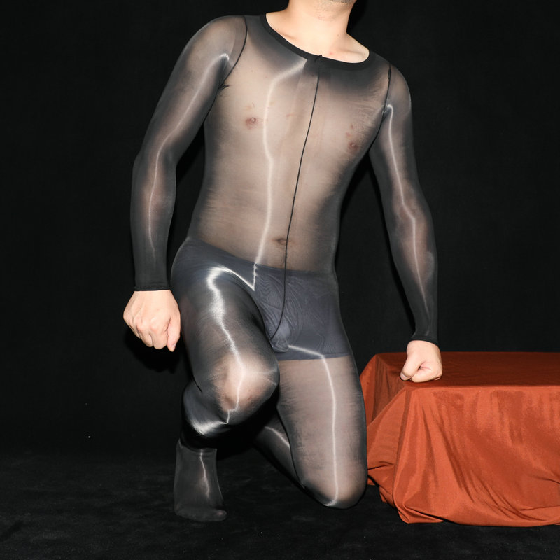 Picture of AliExpress large size shiny full body stockings jumpsuit shiny 912 needle with jj suit men's God pants full body stockings