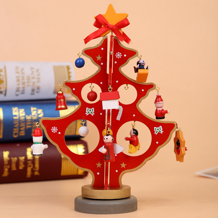 Christmas decorations wooden Christmas tree ornaments holiday window decoration decoration site layout one-piece delivery