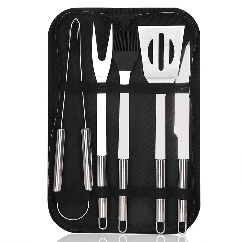 Picture of Amazon Stainless Steel Outdoor Barbecue Tool Bag Bbq Barbecue Clip Shovel Fork Skewer Aluminum Box Free Combination Set