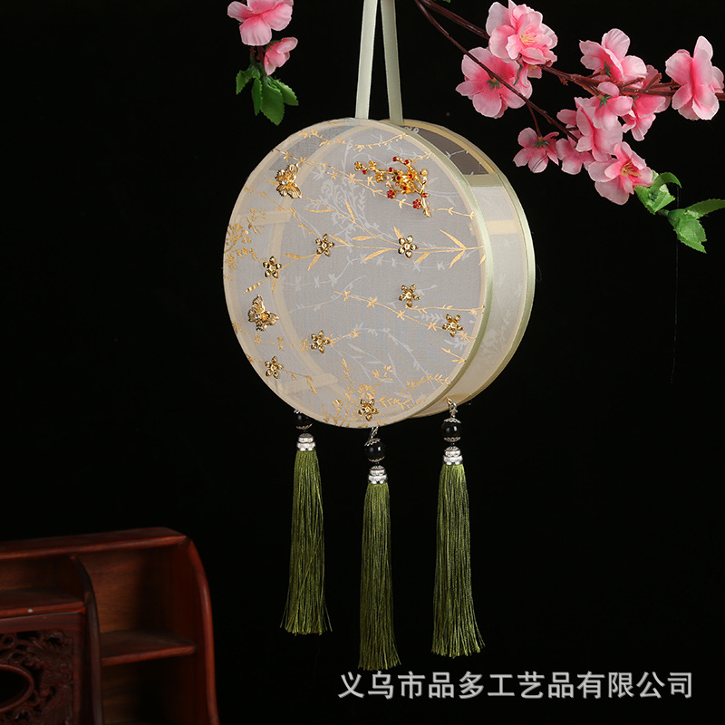 Picture of New Hanfu mid-autumn festival lantern diy handmade flowers and plants Lantern finished led Luminous lantern ancient style portable palace lantern