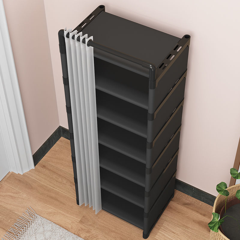 Picture of Shoe cabinet household doorway shoe rack with dust cover small narrow shade new 2023 multi-layer